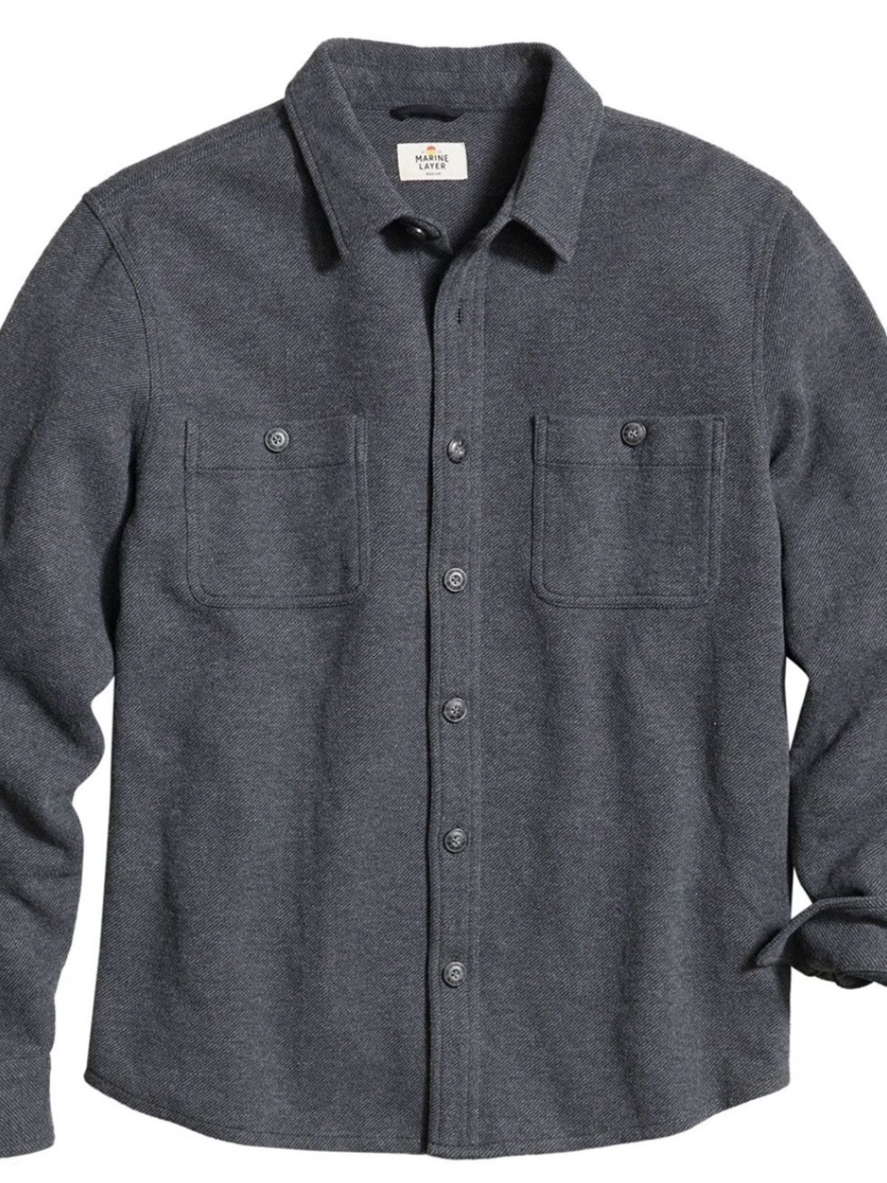 Marine Layer Pacifica Stretch Twill Overshirt - gray - larger